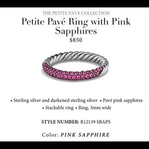 David Yurman Petite Pave sapphire ring